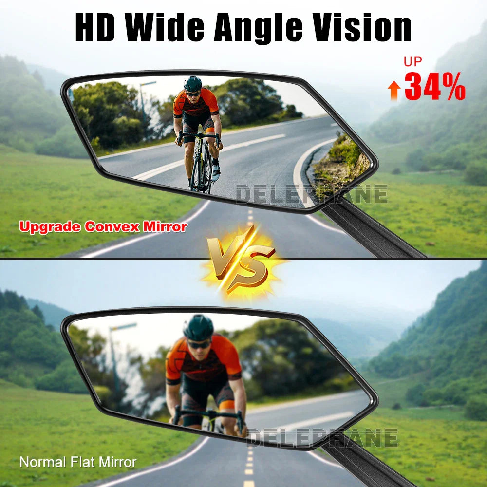 Adjustable Bike Rear View Mirror – Rotatable Handlebar Reflector for Clear Rearview, Electric Scooter and Bicycle Accessory