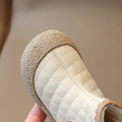 Autumn Winter Baby Girls Boots — Waterproof, Windproof, Non-Slip Plush Ankle Shoes for Kids