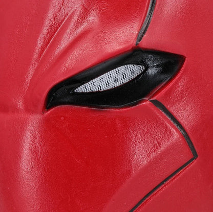 Red Hood Superhero Cosplay Mask — Latex Helmet for Adults, Halloween, Carnival & Masquerade Costume Prop