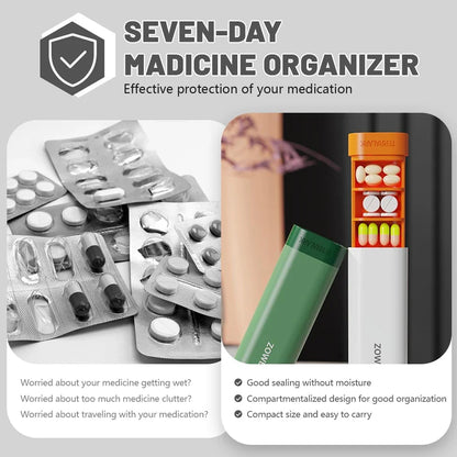 Weekly Pill Organizer – 7-Day Travel Case for Vitamins, Medicines & Supplements, Cute Pills Holder
