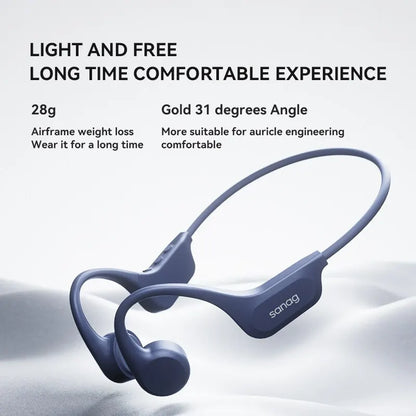 Sanag B60 Pro Bone Conduction Earphone - IPX8 Wireless Open Headset Bluetooth 5.3 Swimming Headphones with 64GB MP3 Earbuds