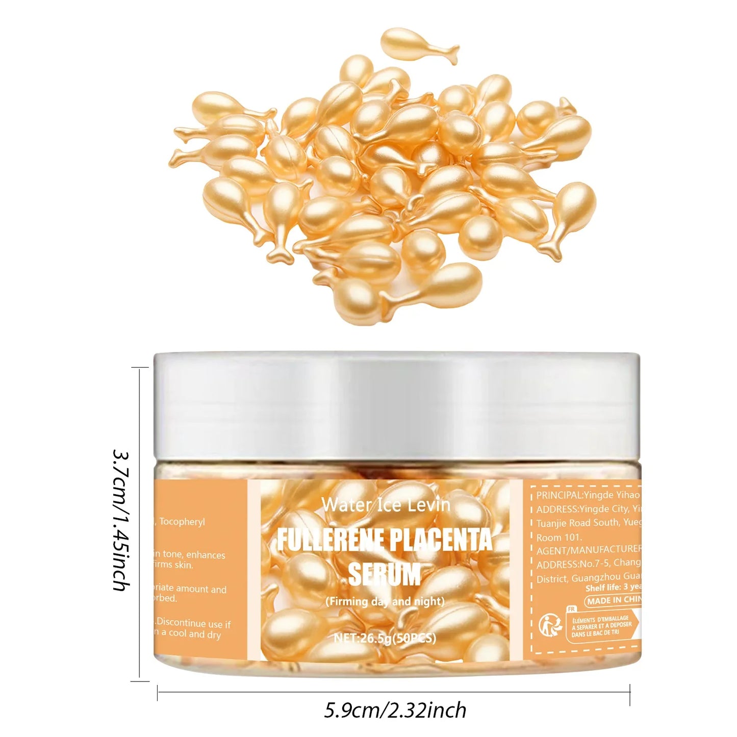 50pcs Collagen Face Care Capsules — Hyaluronic Acid Serum for Acne, Wrinkle Removal, Firming & Whitening Skin Care