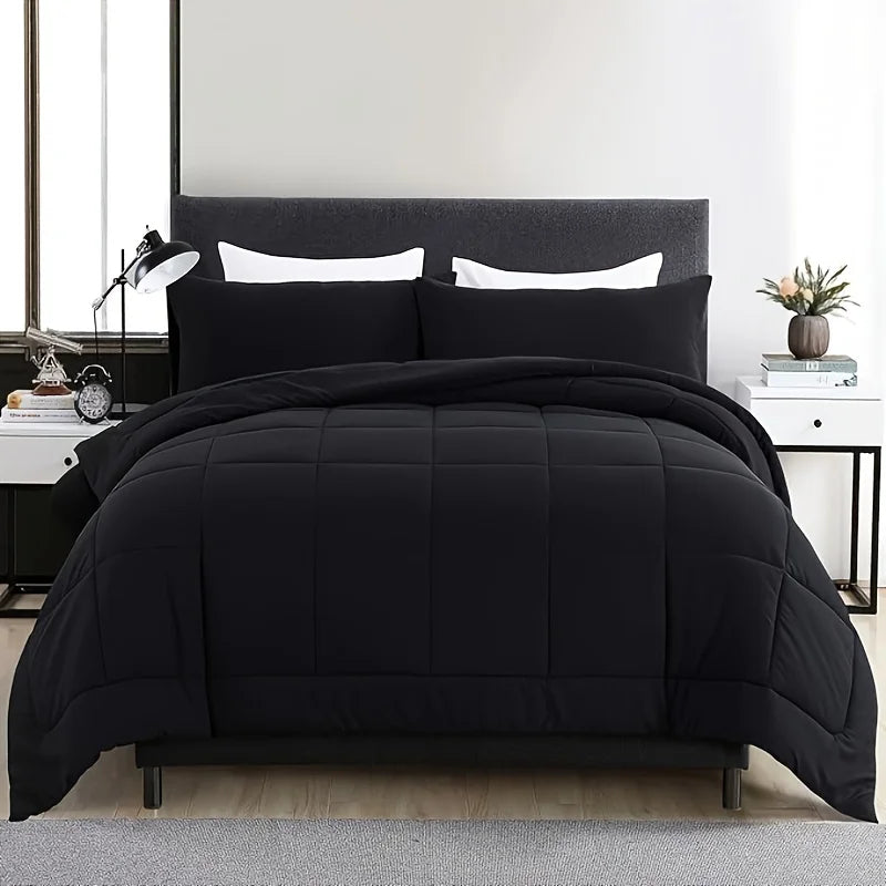 Full Size Bed Comforter Set – Soft Breathable All-Season Bedding with 1 Comforter & 1-2 Pillow Shams, Machine Washable