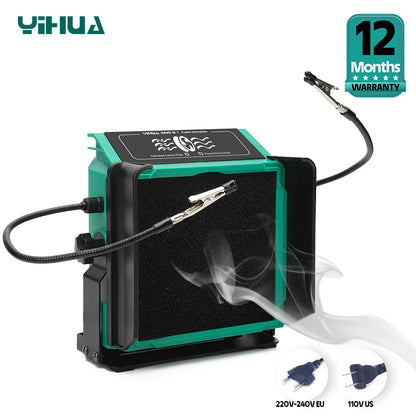 YIHUA 948DQ-I 200W Soldering Fume Extractor – Smoke Filter with 2 Helping Hands