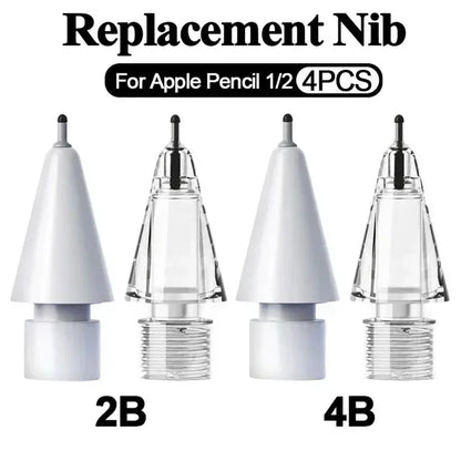 4X Replacement Tips for Apple Pencil 1 & 2 | Soft Silicone Protective Nibs for Touch Screen Stylus