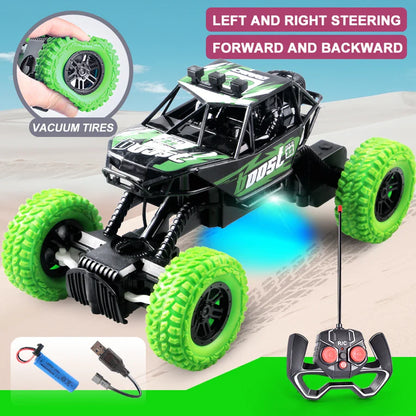 Remote Control Off-Road Toy Car - Colorful Flashing Lights and Rubber Wheels, Ideal Christmas Gift for Children