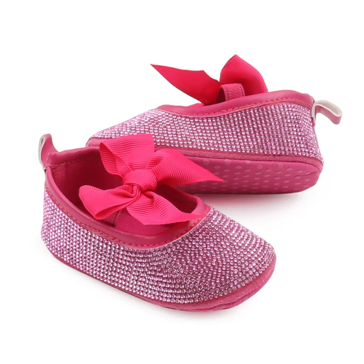 Baby Girls’ Bowknot Shoes - Shiny Diamond Sneakers & Sandals for Newborns and Toddlers
