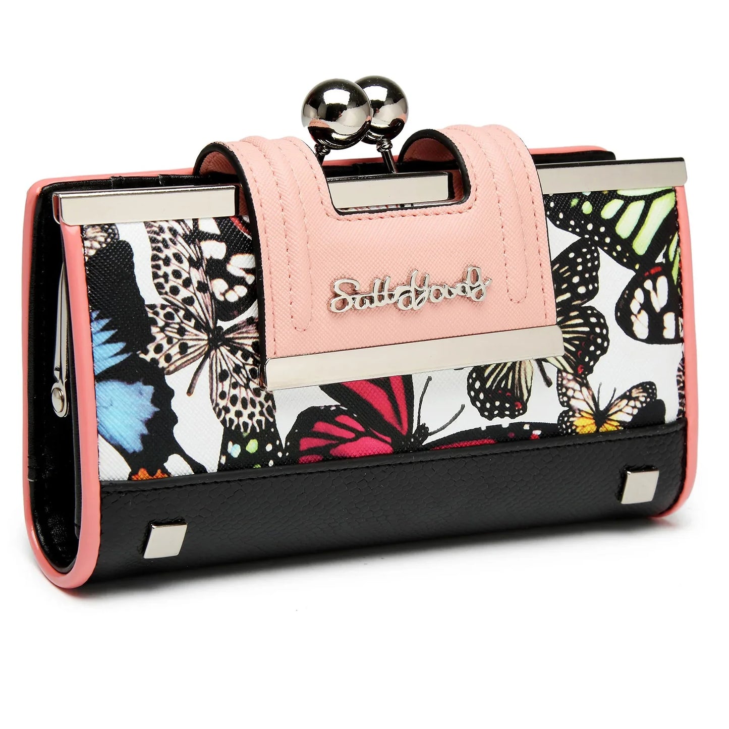Women’s Leather Wallet — Large Capacity Long Purse with 10 Card Slots and Clips, Zero SY5025