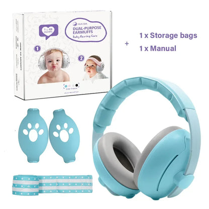 2-in-1 Baby Noise-Reduction Earmuffs – Adjustable Kids Ear Protection Headset for Sleep, Travel & Airplane Anti-Noise Comfort