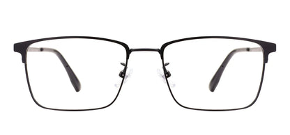 Comfortable Rectangular Men’s Business Glasses – Full Rim Browline Metal Frame for Optical Prescription Lenses