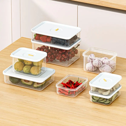 Portable Transparent Food Grade Fruit & Meat Storage Box – Fridge Organizer Container