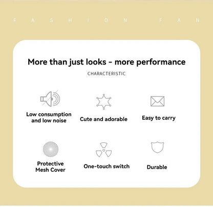 Mini Cartoon USB Handheld Fan – Portable Pocket-Sized Charging Fan for Home, Office, Outdoor & Student Dorm Use