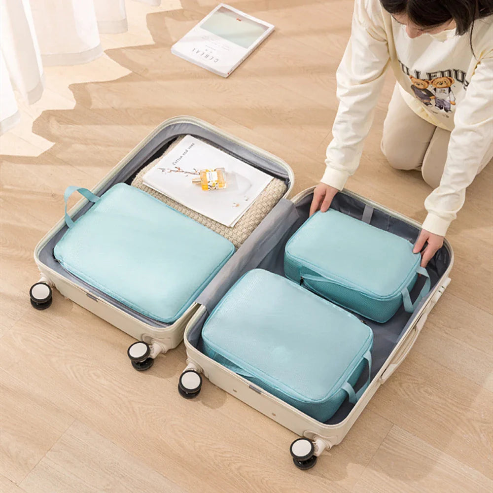 3pcs Travel Packing Bag Set | Compressible Waterproof Nylon Organizer for Suitcase, Luggage, Portable