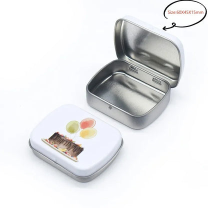 Square Silver Tin Storage Boxes – Small Metal Box for Jewelry, Keys, Coins & Wedding Candy