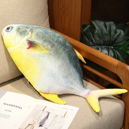 3D Realistic Fish Plush Pillow - Soft Tuna, Salmon & Grouper Stuffed Cushion Toy Gift