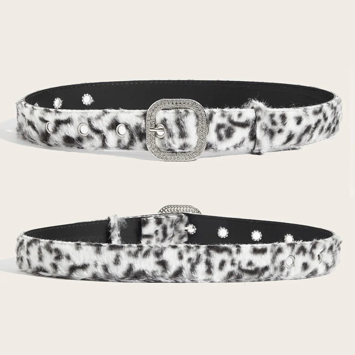 Gothic Y2K Faux Fur Belt - Women’s Punk Hip Hop Waistband for Jeans & Winter Fashion