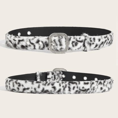 Gothic Y2K Faux Fur Belt - Women’s Punk Hip Hop Waistband for Jeans & Winter Fashion