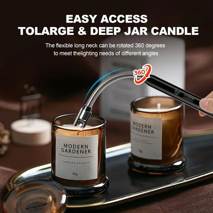 Rechargeable Electric Plasma Arc Lighter – Windproof USB Candle & BBQ Ignition Tool for Camping, Kitchen & Fireplace Use