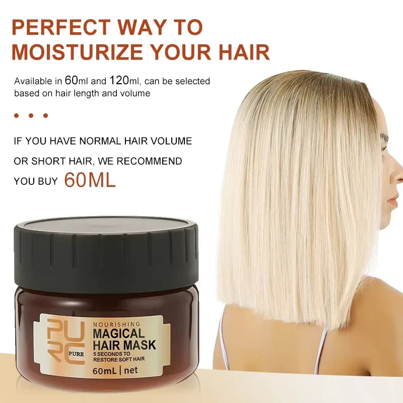 PURC 5-Second Magic Hair Mask — Argan Oil Nourishing Repair for Damaged, Frizz-Prone Hair