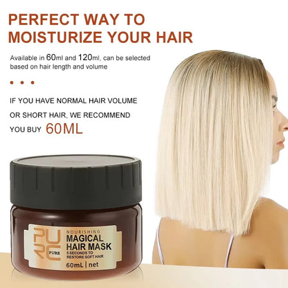 PURC 5-Second Magic Hair Mask — Argan Oil Nourishing Repair for Damaged, Frizz-Prone Hair