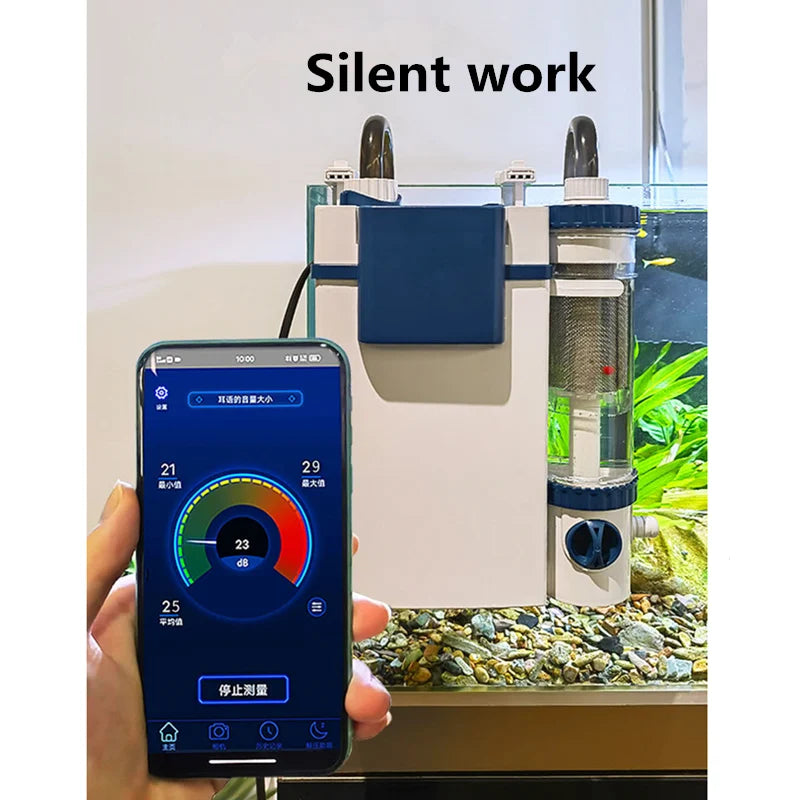 220V Silent Aquarium Filtration System – Wall-Mounted Integrated Filter & Oxygenation Machine for Fish Tanks
