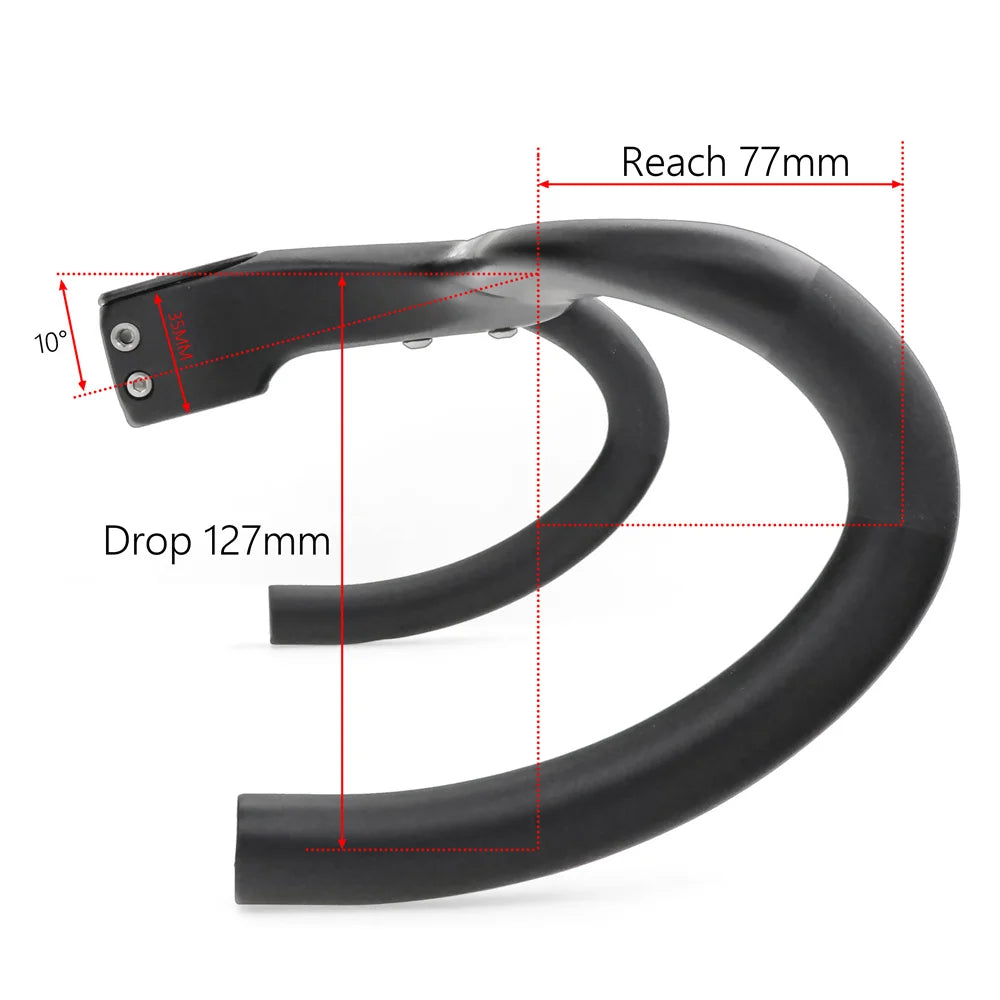 KOCEVLO Full Carbon Fiber Road Bike Stem & Integrated Handlebar — 28.6mm with Spacers