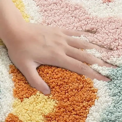 40x60cm Cute Flower Bathroom Rug – Machine Washable, Soft Absorbent Non-Slip Floor Mat