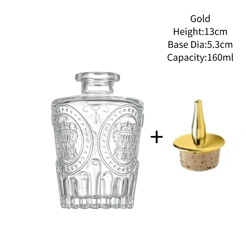 Vintage Glass Cocktail Bitters Bottles — Stainless Steel Cap Seasoning & Bar Accessories for Kitchen & Bartender Use