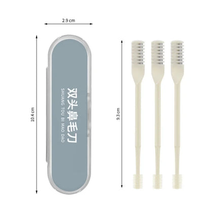 360-Degree Rotate Nostril Cleaning Scissors: Double-Sided Nose Hair Knife - Manual Nose Hair Trimmer