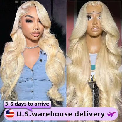 613 Honey Blonde Body Wave HD Lace Front Wig – 13x6 Transparent Glueless Human Hair Wig, 13x4 Lace Frontal, 180 Density