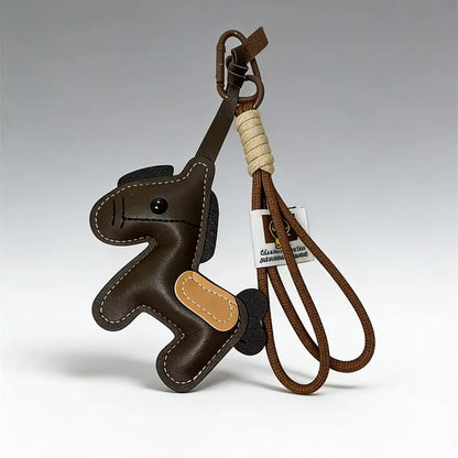 Pony Leather Keychain - Personalized Backpack Charm Car Key Holder Bag Pendant Purse Strap Decoration Gift