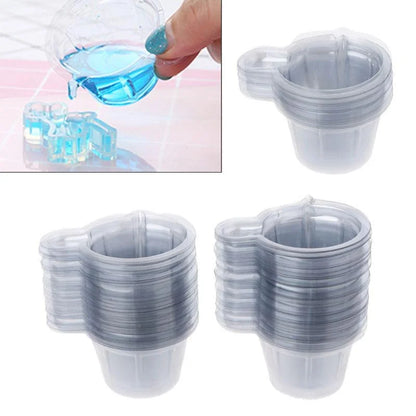 50/100PCS 40ML Disposable Plastic Cups & Dispenser Silicone Mold Kit – DIY Epoxy Resin Jewelry Making Tool Set