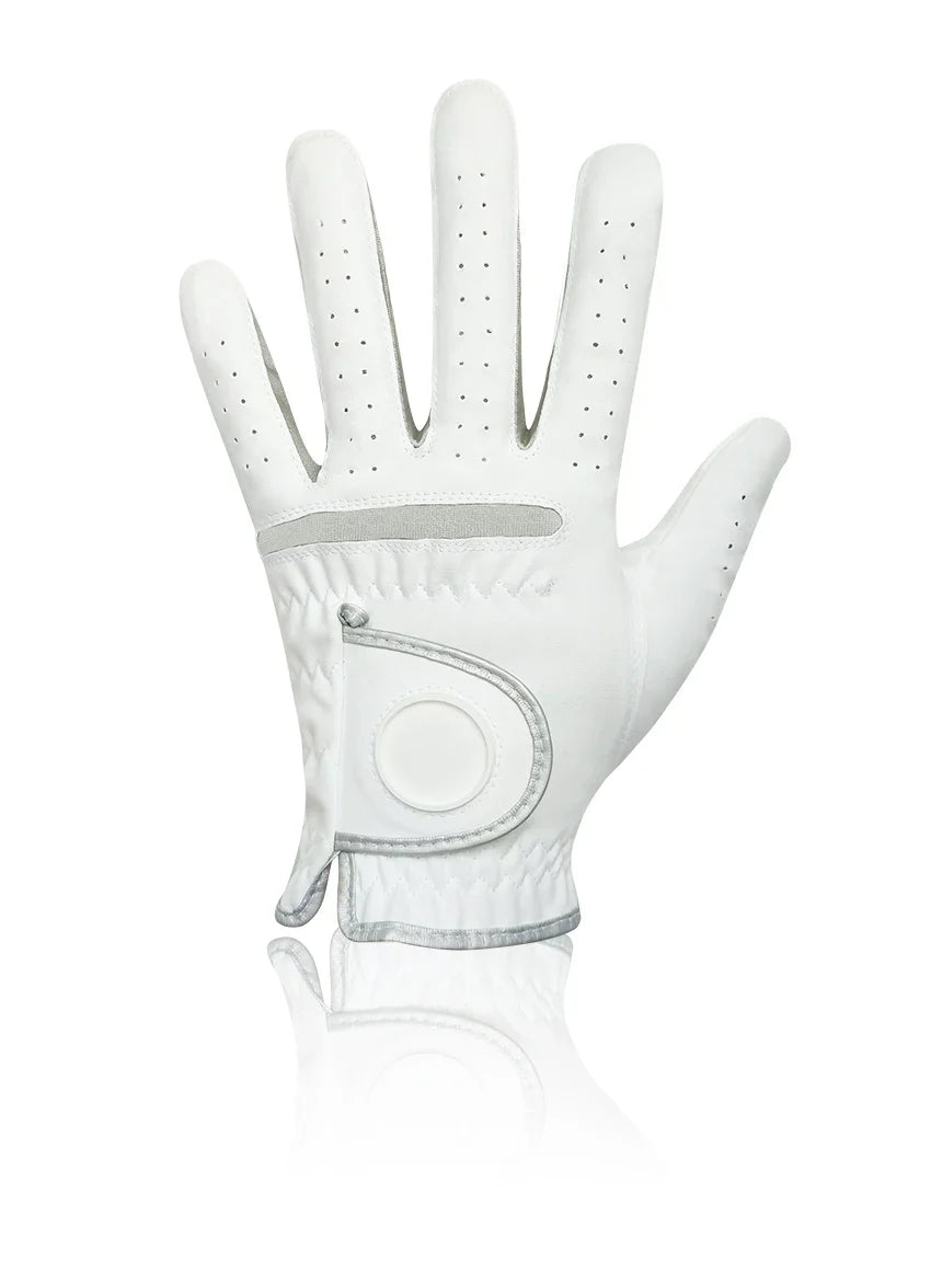 Men's Golf Glove - Breathable Micro Soft Fabric, Comfortable Fit with Magnetic Marker & Replaceable Design for Golfers
