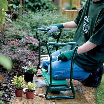 Foldable Garden Kneeler & Seat – Heavy-Duty Gardener Stool with Thick Soft Kneeling Pad for Gardening