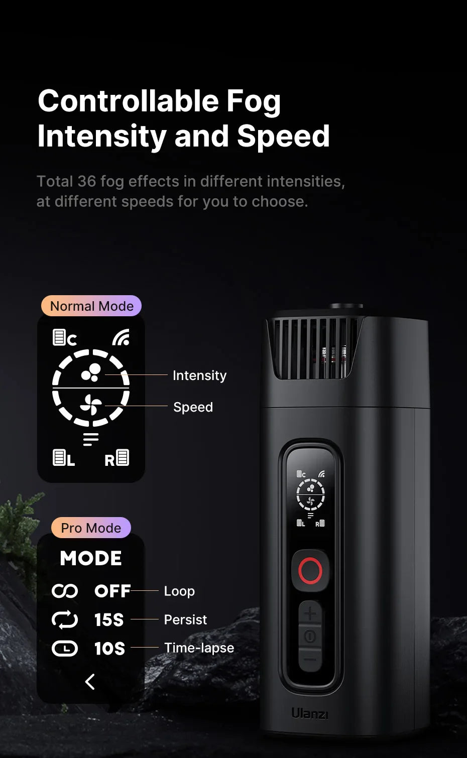 Ulanzi FILMOG Ace 40W Portable Fog Machine — Wireless Dry Ice Fog for Food, Portrait & Video Photography (10m Range)