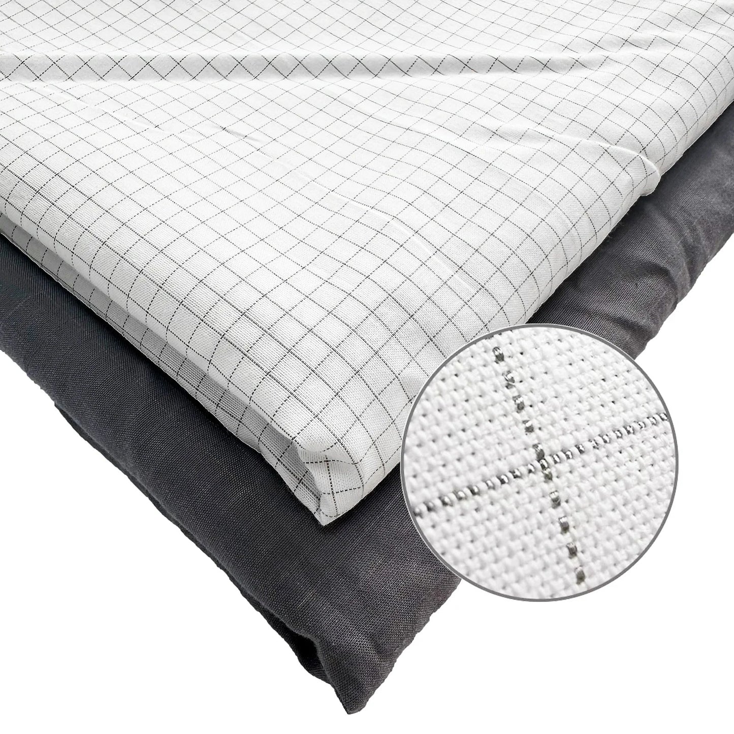 10% Silver Fiber Flat Bedsheet with Earthing Cord – Conductive Antistatic Health Protection & Stress Relief Sheet