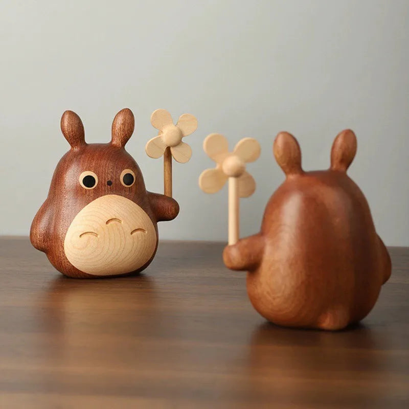 Wooden Wind Chimes with Copper Bells - Totoro Entry Doorbell Pendant, Cute Door Entry Reminder, Home Decor & Housewarming Gift