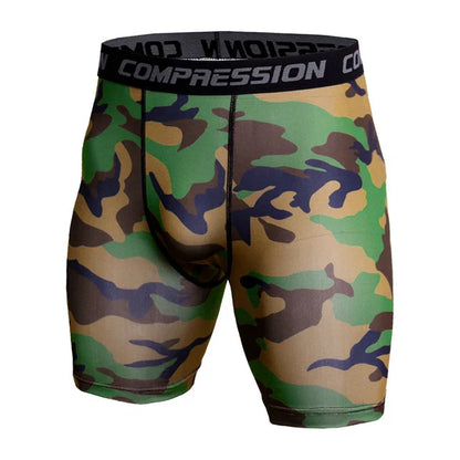 Men’s Compression Shorts – 3D Camouflage Gym Training Tights, Muscle Support Elastic Running & Bodybuilding Sports Shorts