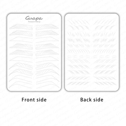Silicone Practice Skin for Permanent Makeup — Double-Sided Latex Sheet with Brows Design for Hair Stroke Training