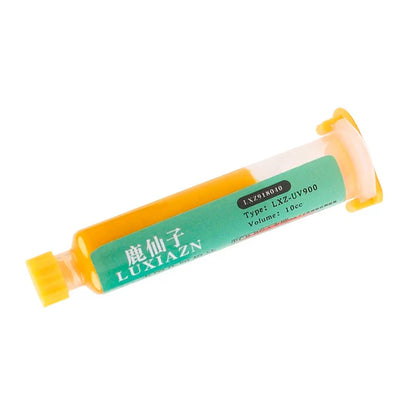 LUXIANZI 10ml UV Curing Solder Mask Ink – 5 Colors Green PCB BGA Circuit Board Insulating Protection Soldering Flux Paste