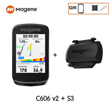 Magene C606V2 GPS Bike Computer – Touchscreen Cycling Speedometer with WiFi, Bluetooth, ANT+, Navigation, Climb & Odometer Functions