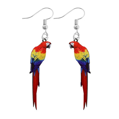 Cute Animal Acrylic Drop Earrings - Funny Custom Jewelry Gifts for Women & Girls with Rabbit, Parrot, Frog & Butterfly Designs