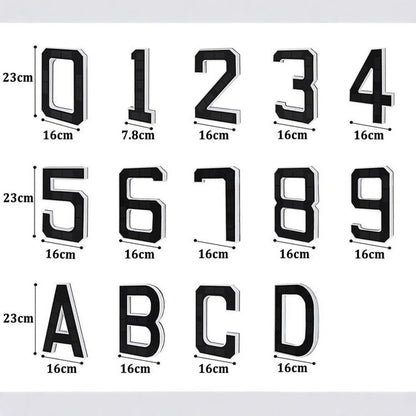 Solar House Number Light - Modern LED Address Sign with Light Sensor for Outdoor Use