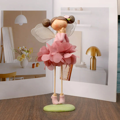 Muppet Flower Fairy Doll – Little Girl Elf Angel Ornament, Anime Cartoon Cloth Decoration for Home, Office & Cafe