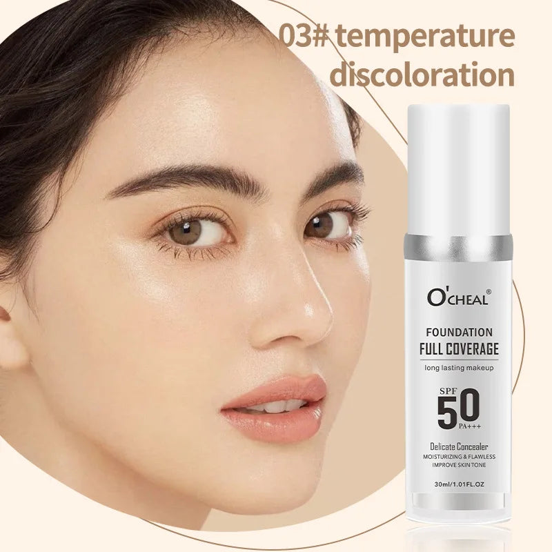 Color Changing Liquid Foundation – Concealer, Face Primer, Long-Lasting Moisturizing BB Cream Base Makeup for Women