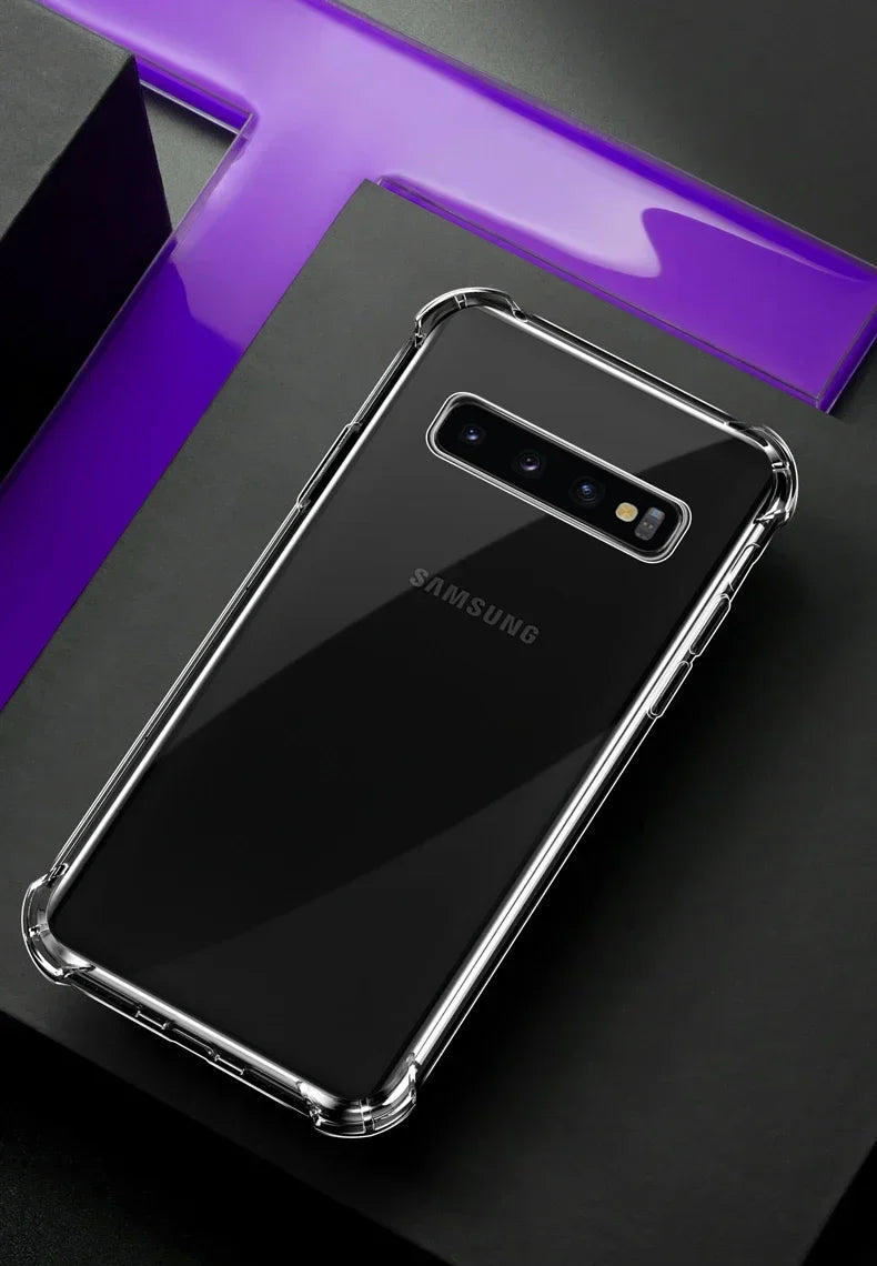 Luxury Transparent Silicone Case for Samsung Galaxy S25/S24/S20 FE/S10/S9/S8 Plus/S10E/Note 8/9/10 Lite – Soft Shockproof Protection