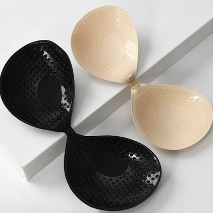 Black Strapless Push-Up Bra Cups – Reusable Invisible Nipple Covers & Chest Pads for Women Summer Dresses