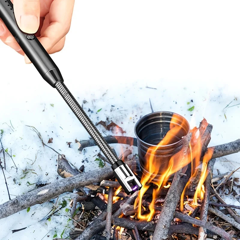 USB Rechargeable Windproof Arc Lighter – Electric Plasma Ignition Tool for Gas Stoves, Candles, BBQ & Outdoor Camping Use