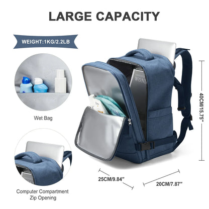 Travel Backpack 40x20x25cm – Cabin Bag for Ryanair, Airplane Carry-On, School, Laptop & Leisure, Women & Men