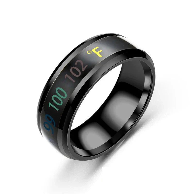 Smart Stainless Steel Mood Ring – Temperature Sensitive Couple Ring, Waterproof Intelligent Color Changing Jewelry Accessories